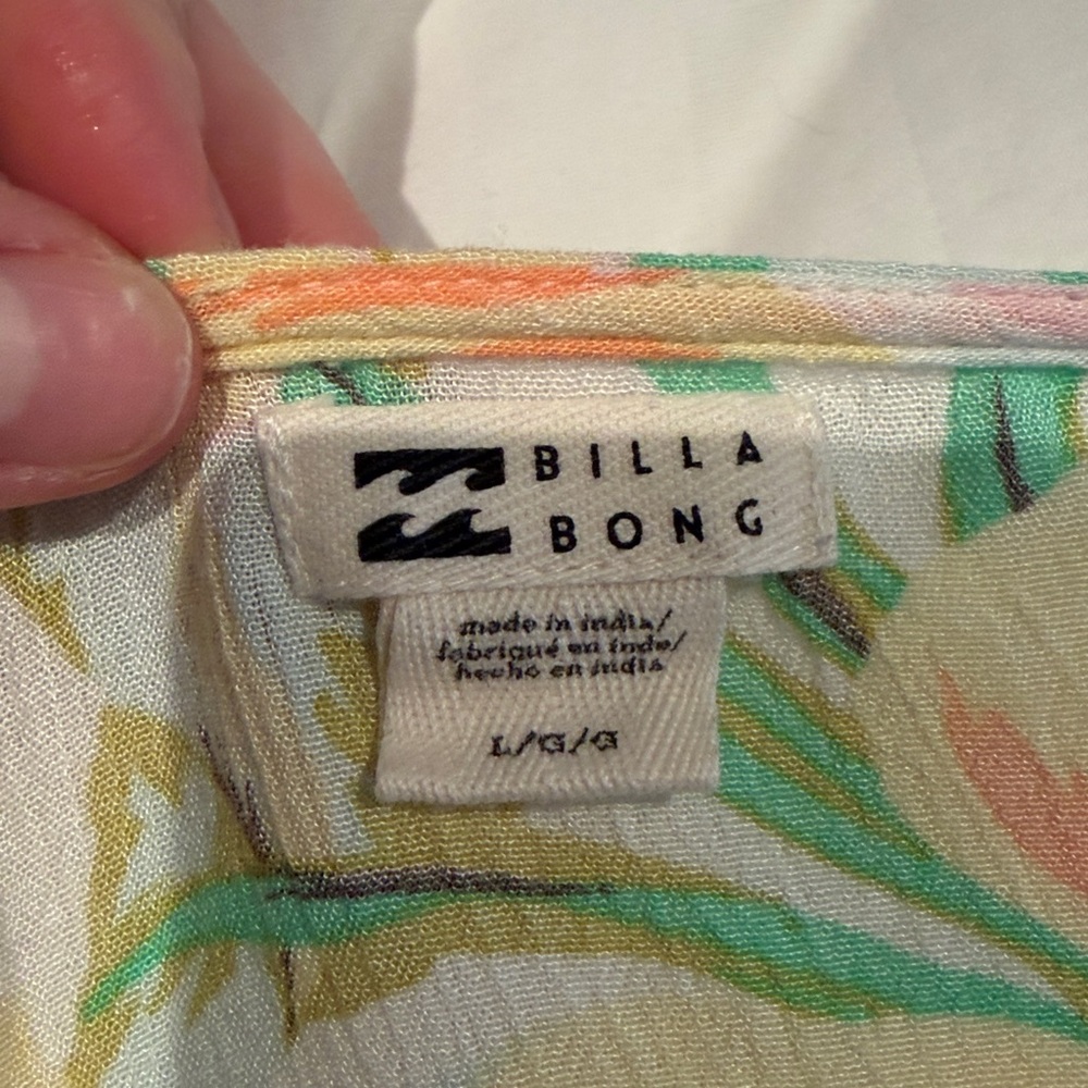 Billabong Too Cute Surplice Crop Top Size Large - Picture 2 of 3